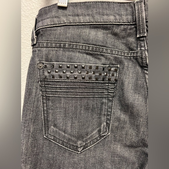 7 For All Mankind NWT Straight Leg Black Studded Jeans Size 26 - Picture 4 of 14